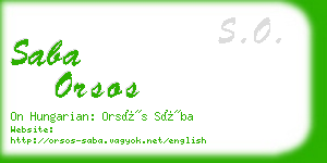 saba orsos business card